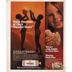 Wonder Bread / Hostess Fruit Pie Magazine Advertisement 1969 Vintage Kids Beach